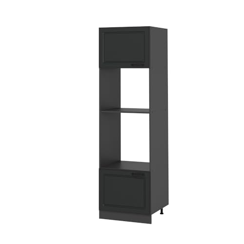 Vicco Mikrowellenumbauschrank R-Line, Küchenregal für die Mikrowelle, Anthrazit Landhaus, 60 cm von Vicco