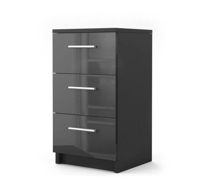 Vicco Nachtkommode, Schwarz Hochglanz, 38 x 66 cm von Vicco