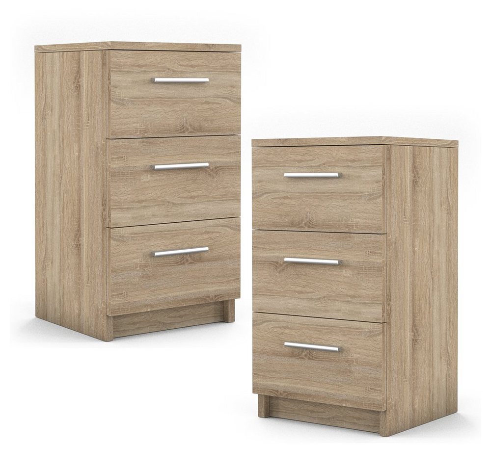Vicco Nachtkommode, Sonoma, 38 x 66 cm 2er Set, Platzsparend Vicco Nachtkommode, Sonoma, 38 x 66 cm 2er Set, Platzsparend von Vicco