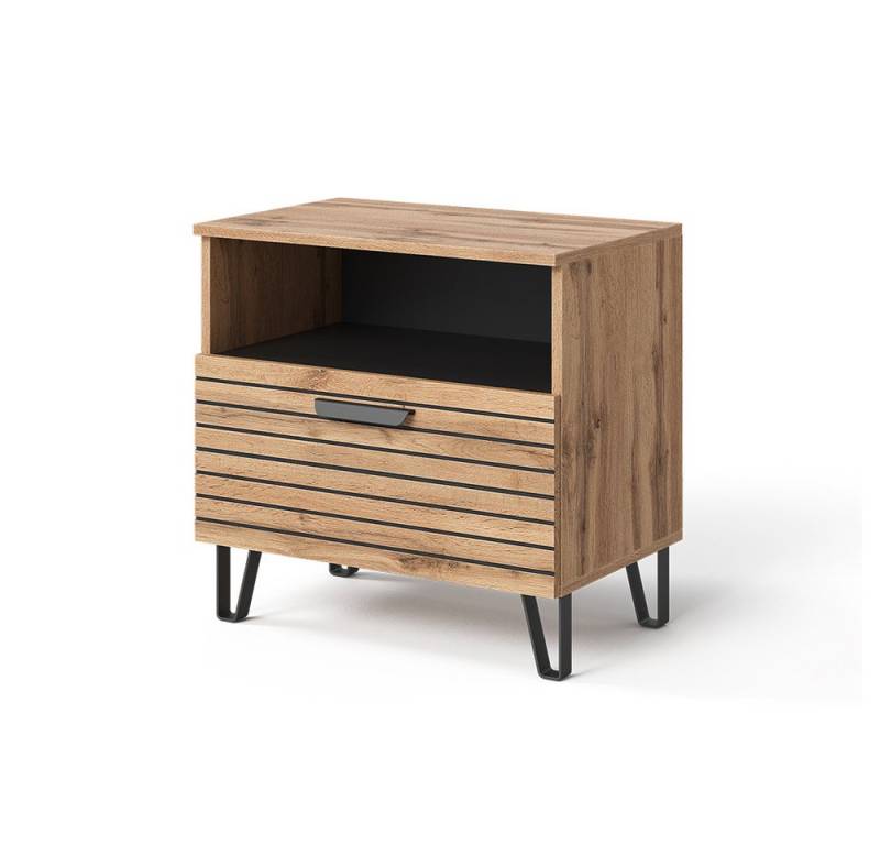 Vicco Nachtschrank Amber, Eiche Wotan, 60 x 58 cm von Vicco