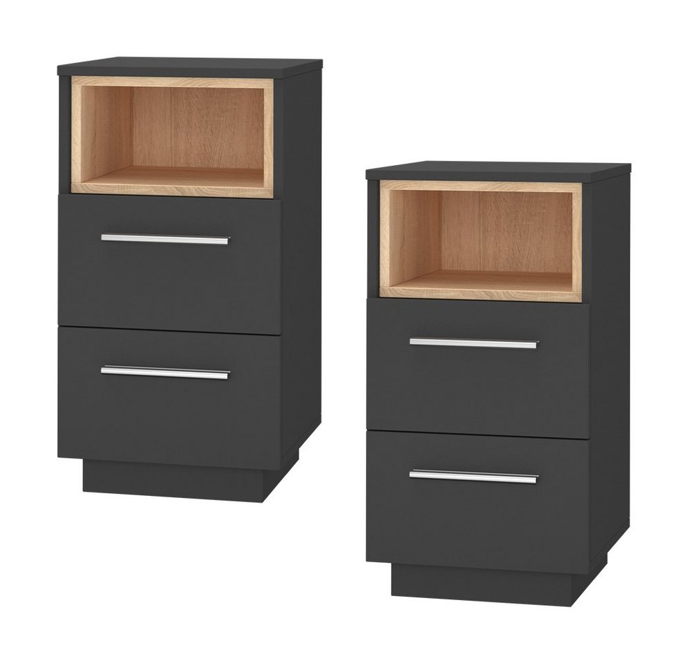 Vicco Nachtschrank Beatrice, Anthrazit/Sonoma, 36 x 68 cm 2er Set Vicco Nachtschrank Beatrice, Anthrazit/Sonoma, 36 x 68 cm 2er Set von Vicco