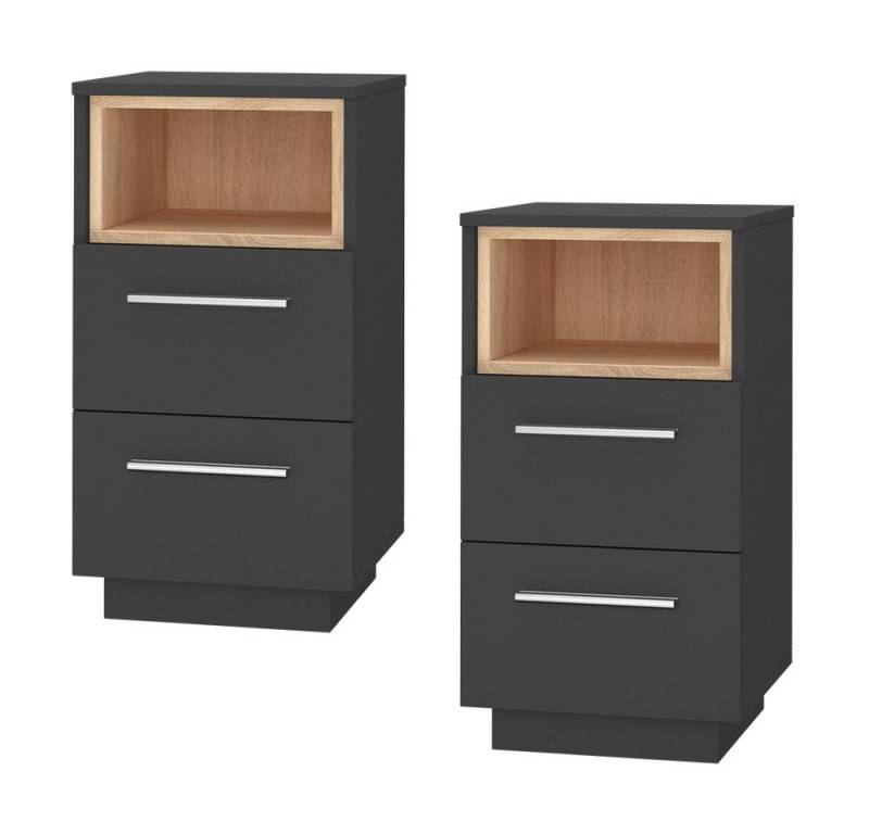 Vicco Nachtschrank Beatrice, Anthrazit/Sonoma, 36 x 68 cm 2er Set von Vicco