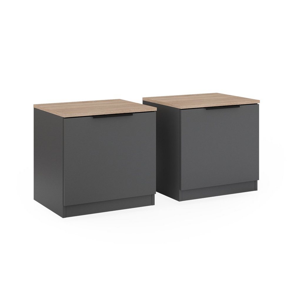 Vicco Nachtschrank Betti, Anthrazit/Eiche, 50 x 50 cm 2er Set Vicco Nachtschrank Betti, Anthrazit/Eiche, 50 x 50 cm 2er Set von Vicco