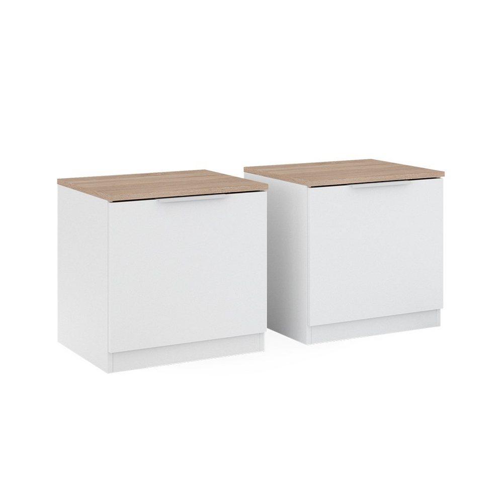 Vicco Nachtschrank Betti, Weiß/Sonoma, 50 x 50 cm 2er Set Vicco Nachtschrank Betti, Weiß/Sonoma, 50 x 50 cm 2er Set von Vicco