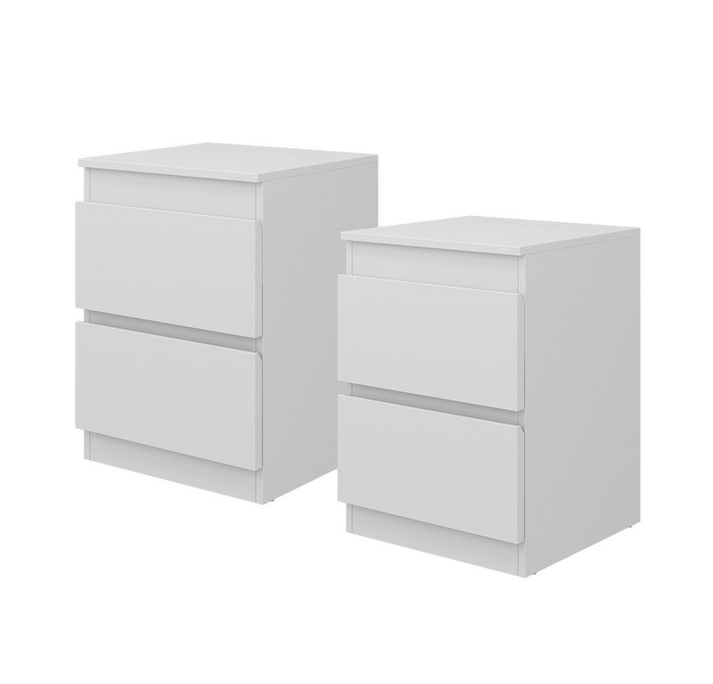 Vicco Nachtschrank Calisto, Weiß/Weiß, 40 x 55 cm 2er Set Vicco Nachtschrank Calisto, Weiß/Weiß, 40 x 55 cm 2er Set von Vicco