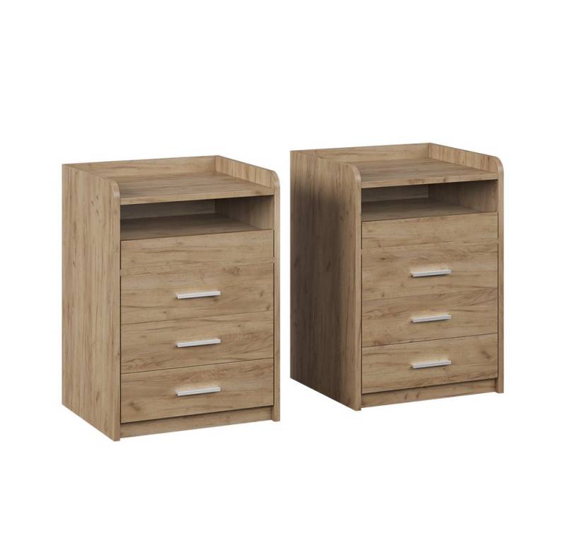 Vicco Nachtschrank Edis, Goldkraft Eiche, 2er Set von Vicco