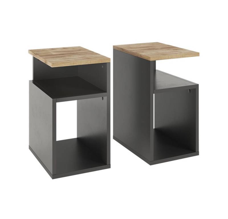 Vicco Nachtschrank Elios, Anthrazit/Goldkraft Eiche, 2er Set von Vicco