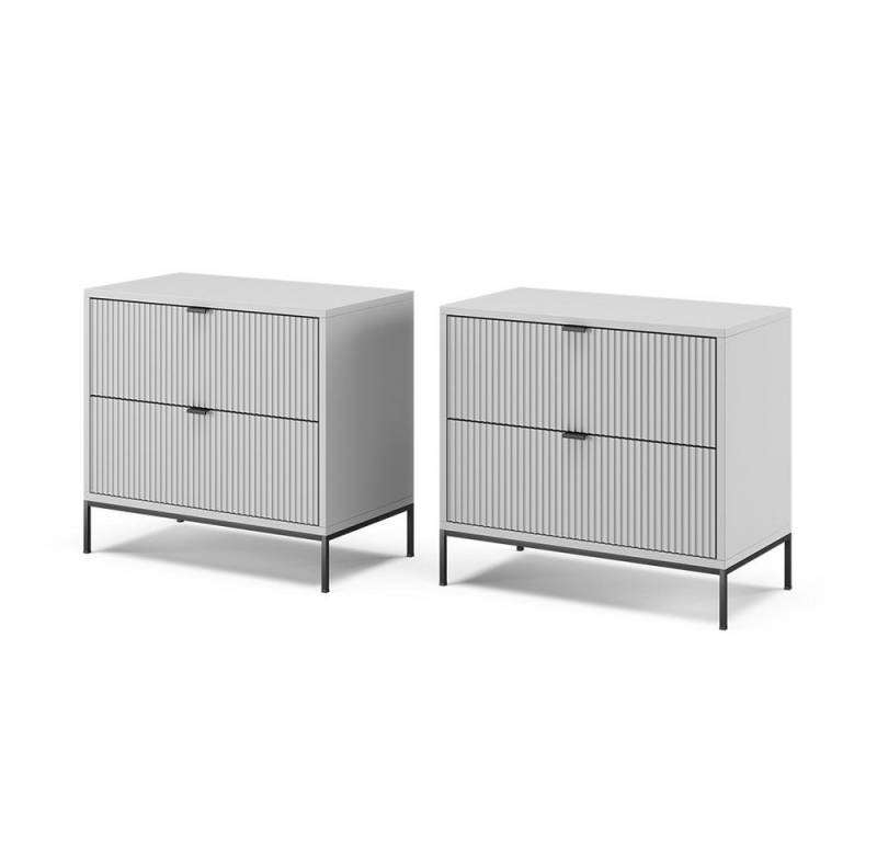 Vicco Nachtschrank Eliza, Grau, 66 x 60 cm 2er Set von Vicco