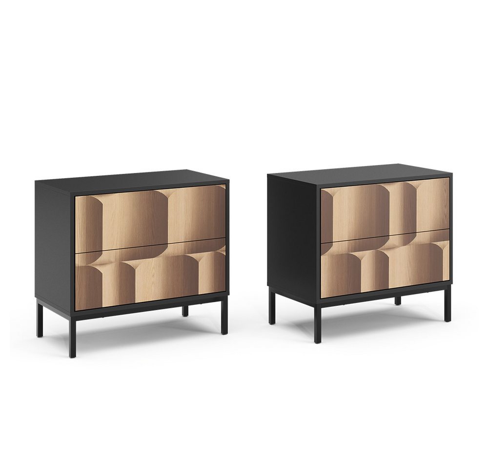 Vicco Nachtschrank Eliza, Schwarz/Eiche, 2er Set Vicco Nachtschrank Eliza, Schwarz/Eiche, 2er Set von Vicco