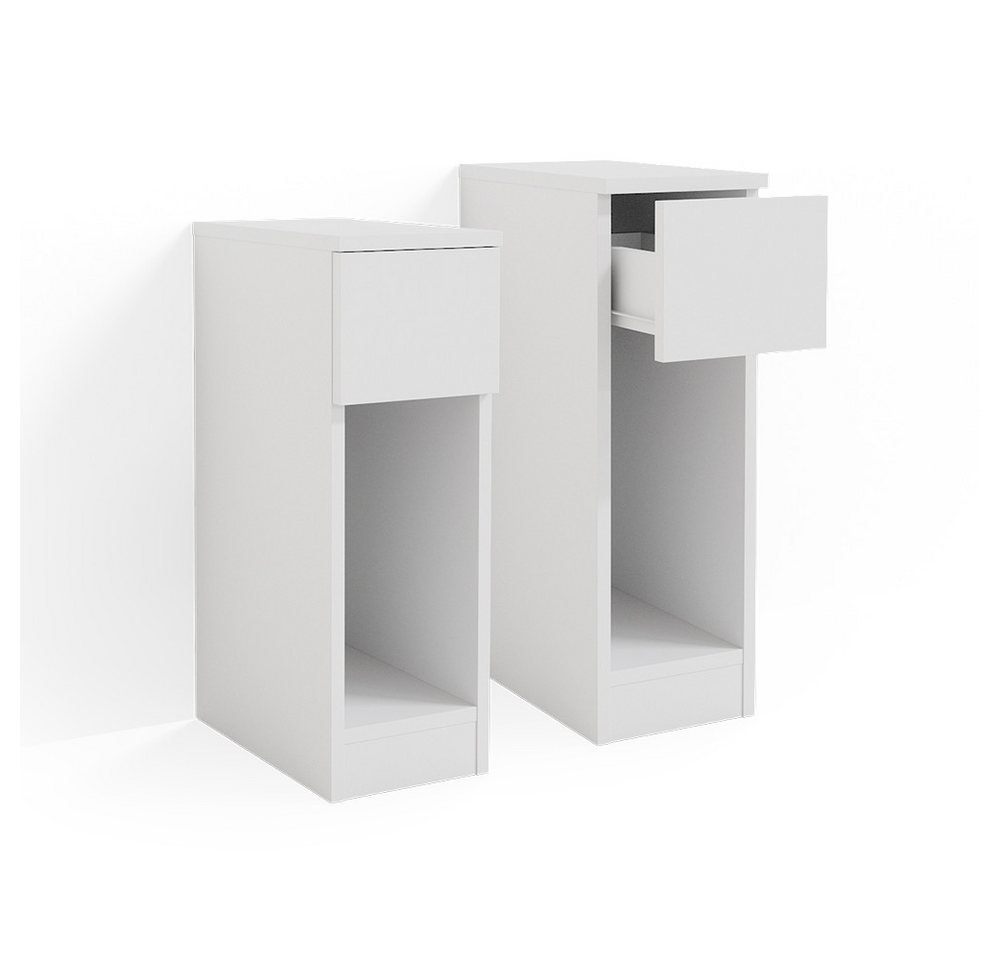 Vicco Nachtschrank Enton, Weiß, 20 x 59.5 cm 2er Set Vicco Nachtschrank Enton, Weiß, 20 x 59.5 cm 2er Set von Vicco