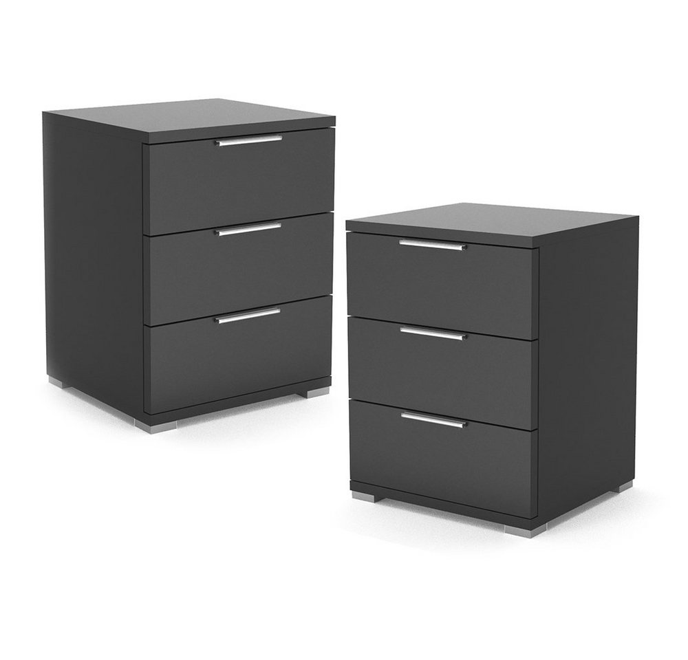 Vicco Nachtschrank Florenz, Schwarz, 46 x 60 cm 2er Set Vicco Nachtschrank Florenz, Schwarz, 46 x 60 cm 2er Set von Vicco