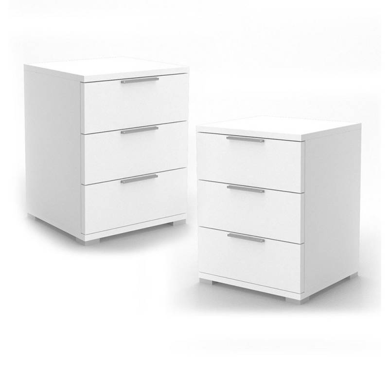Vicco Nachtschrank Florenz, Weiß, 46 x 60 cm 2er Set von Vicco