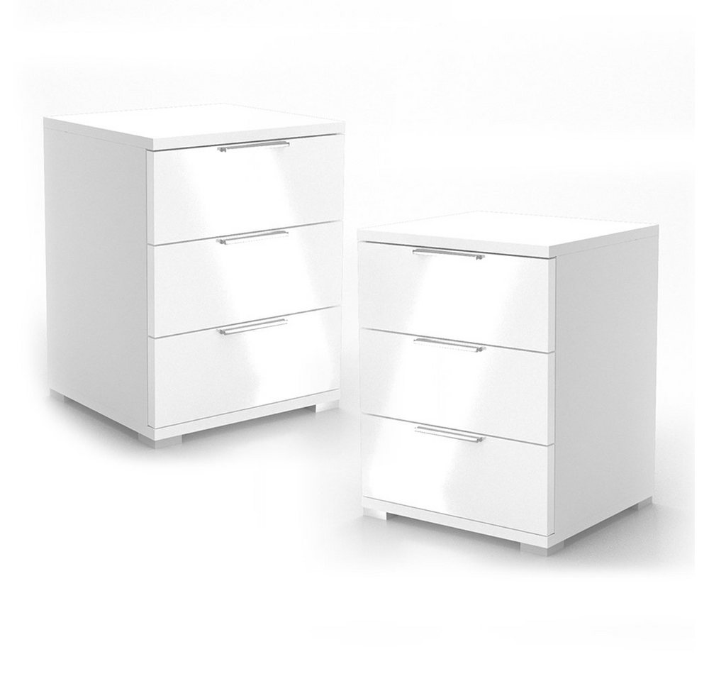 Vicco Nachtschrank Florenz, Weiß/Weiß, 46.2 x 60.5 cm 2er Set Vicco Nachtschrank Florenz, Weiß/Weiß, 46.2 x 60.5 cm 2er Set von Vicco