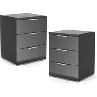Vicco - Nachttisch Florenz, Schwarz, 46.2 x 60.5 cm 2er Set Vicco - Nachttisch Florenz, Schwarz, 46.2 x 60.5 cm 2er Set von Vicco