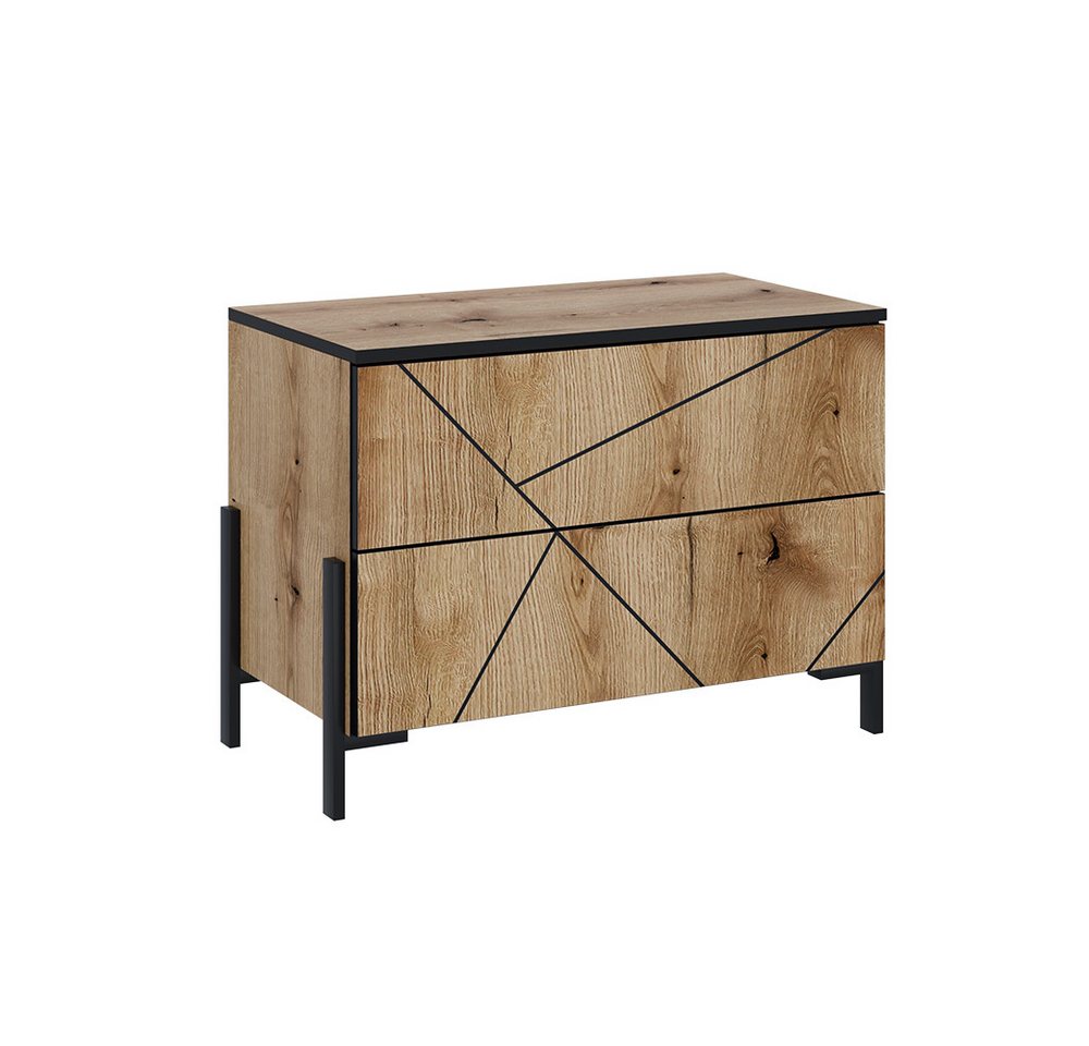 Vicco Nachtschrank Hatto, Eiche, 78 x 55.2 cm mit 2 Schubladen Vicco Nachtschrank Hatto, Eiche, 78 x 55.2 cm mit 2 Schubladen von Vicco