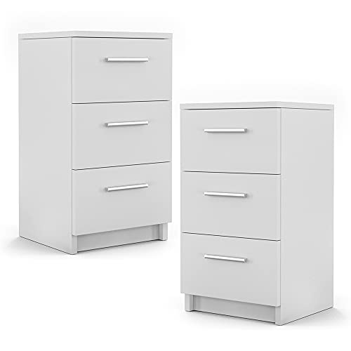 Vicco Nachttisch, Nachtkommode, Weiß, 38 x 66 cm 2er Set von Vicco