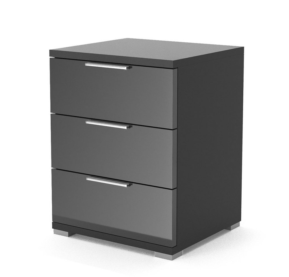 Vicco Nachtschrank Florenz, Schwarz Hochglanz, 46.2 x 60 cm von Vicco