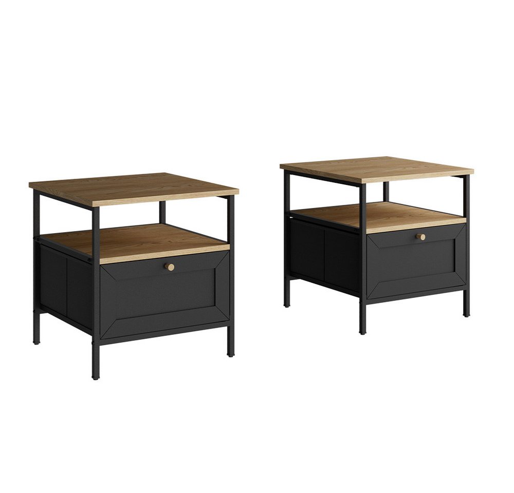 Vicco Nachtschrank Lunis, Schwarz, 45 x 47 cm 2er Set Vicco Nachtschrank Lunis, Schwarz, 45 x 47 cm 2er Set von Vicco