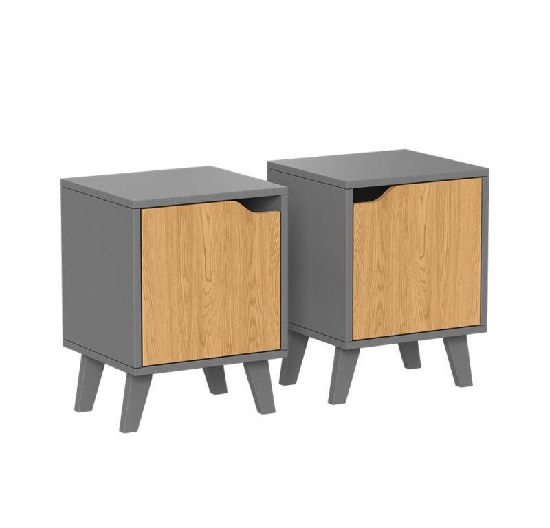 Vicco Nachtschrank Malu, Anthrazit/Eiche, 2 Teile von Vicco