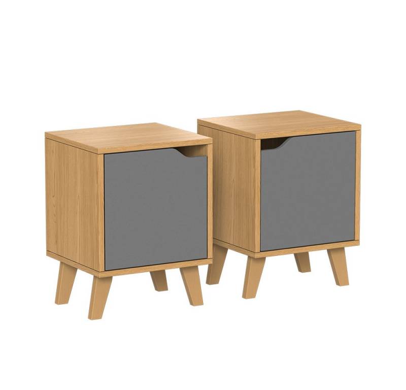 Vicco Nachtschrank Malu, Eiche/Anthrazit, 2 Teile von Vicco