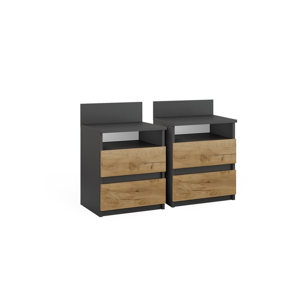 Vicco Nachtschrank Monty, Anthrazit/Goldkraft Eiche, 2er Set Vicco Nachtschrank Monty, Anthrazit/Goldkraft Eiche, 2er Set von Vicco