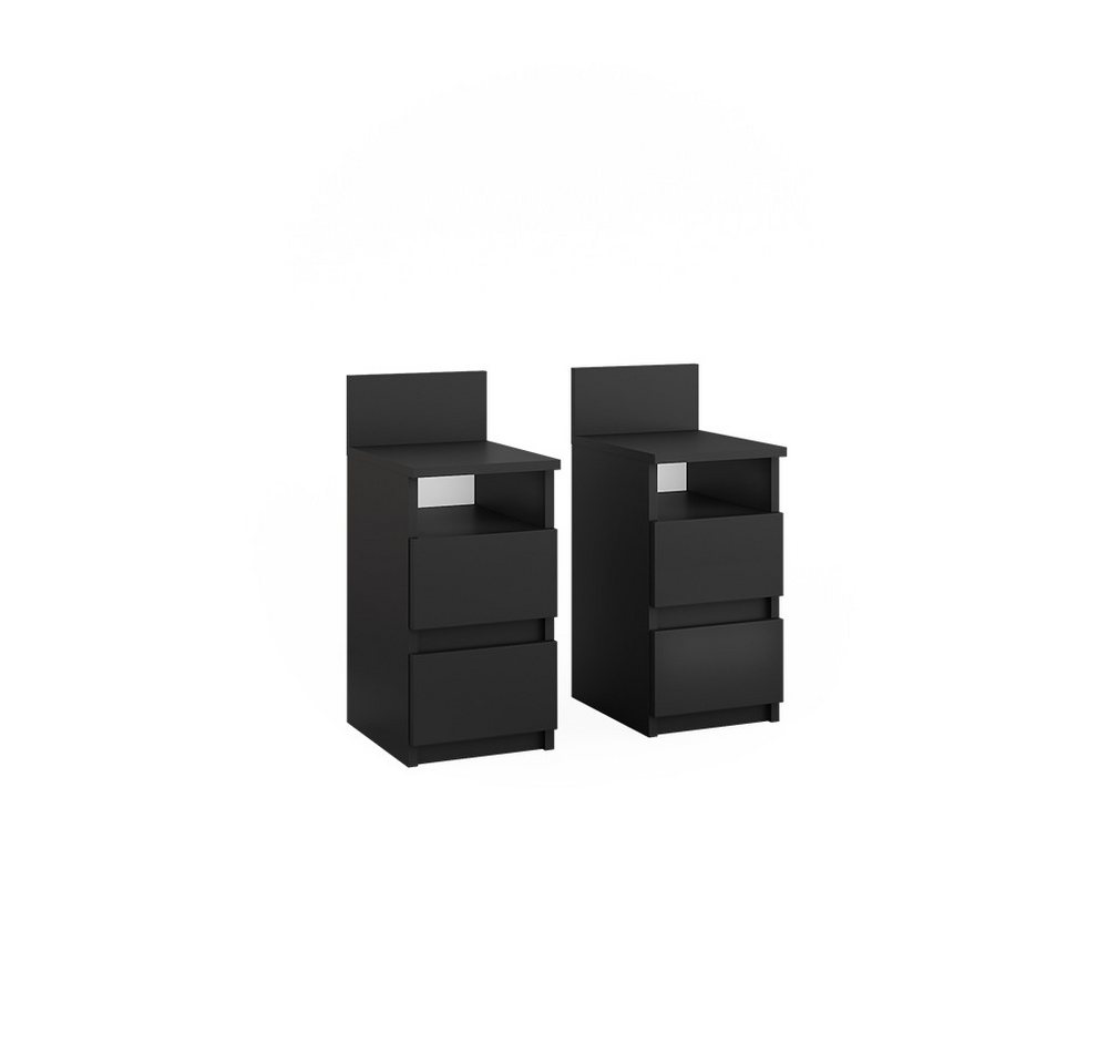Vicco Nachtschrank Monty, Schwarz, 25 x 59.1 cm 2er Set Vicco Nachtschrank Monty, Schwarz, 25 x 59.1 cm 2er Set von Vicco