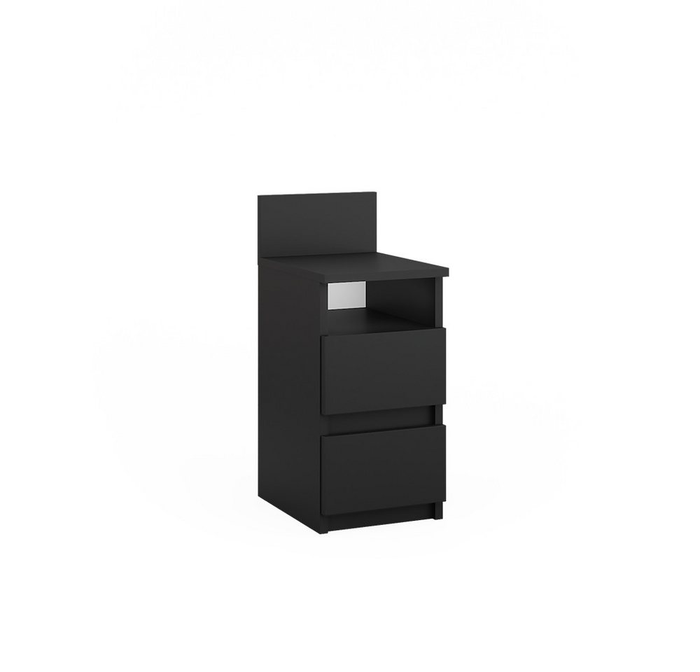 Vicco Nachtschrank Monty, Schwarz, 25 x 59.1 cm mit 2 Schubladen Vicco Nachtschrank Monty, Schwarz, 25 x 59.1 cm mit 2 Schubladen von Vicco