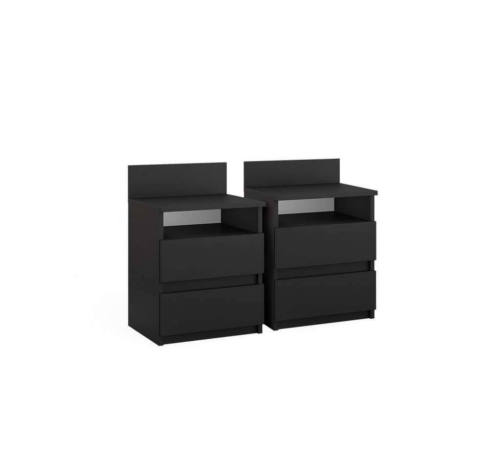Vicco Nachtschrank Monty, Schwarz, 39.6 x 59.1 cm 2er Set Vicco Nachtschrank Monty, Schwarz, 39.6 x 59.1 cm 2er Set von Vicco