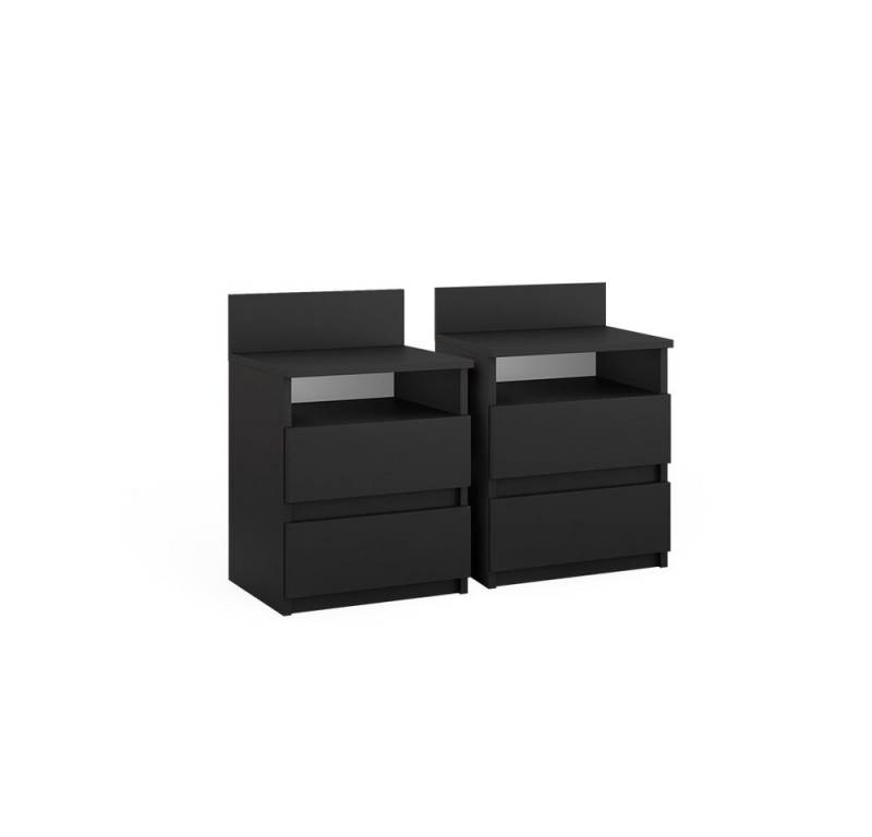 Vicco Nachtschrank Monty, Schwarz, 39.6 x 59.1 cm 2er Set von Vicco
