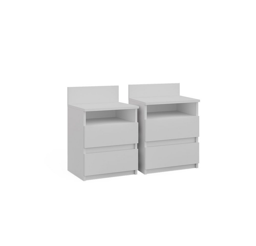 Vicco Nachtschrank Monty, Weiß, 39.6 x 59.1 cm 2er Set Vicco Nachtschrank Monty, Weiß, 39.6 x 59.1 cm 2er Set von Vicco