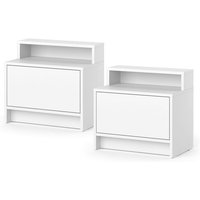 Vicco - Nachtschrank Naara, Weiß, 50.2 x 46.4 cm 2er-Set von Vicco
