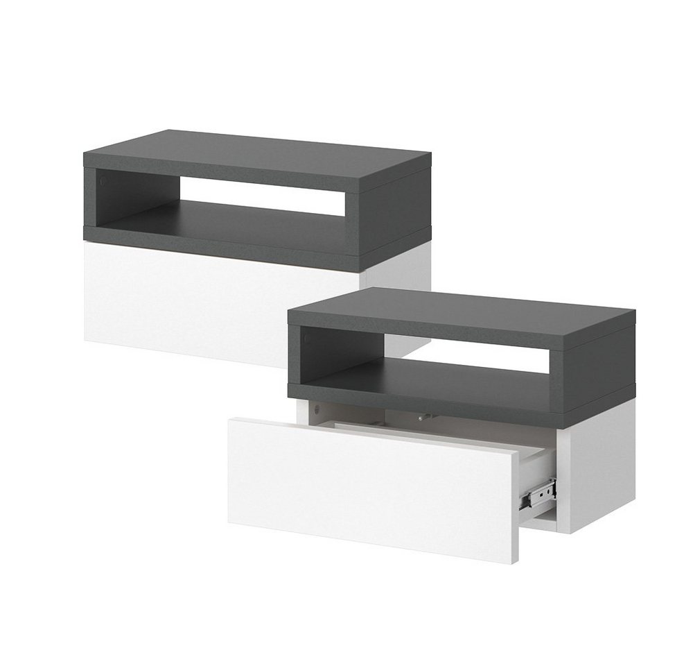 Vicco Nachtschrank Urbano, Anthrazit, 45 x 28 cm 2er Set Vicco Nachtschrank Urbano, Anthrazit, 45 x 28 cm 2er Set von Vicco