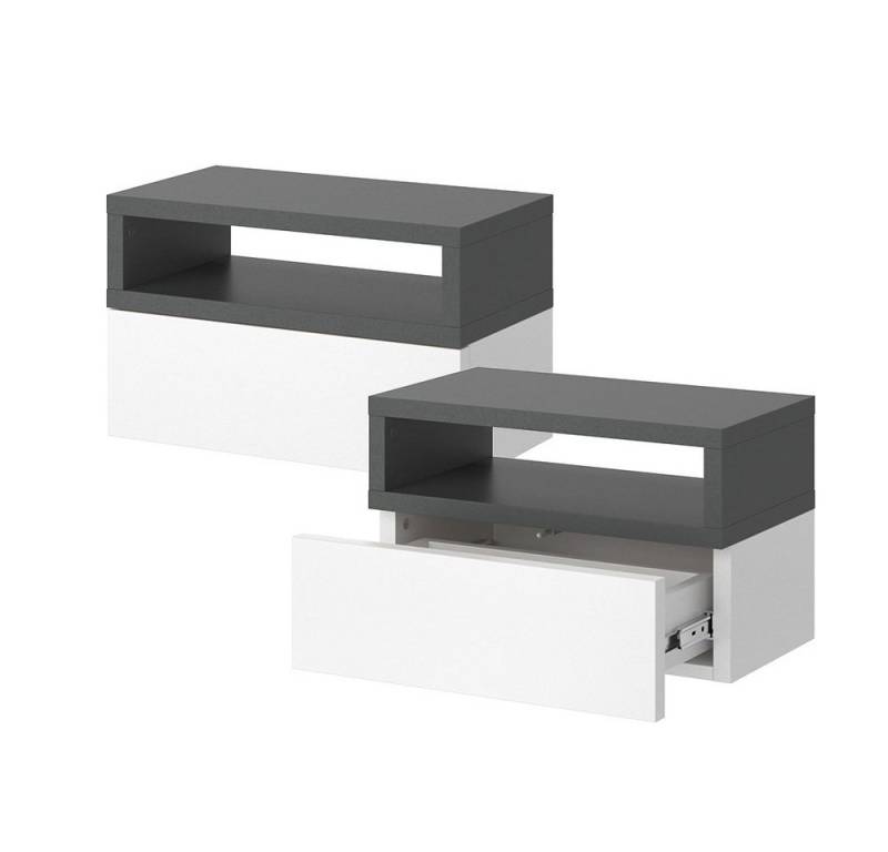 Vicco Nachtschrank Urbano, Anthrazit, 45 x 28 cm 2er Set von Vicco