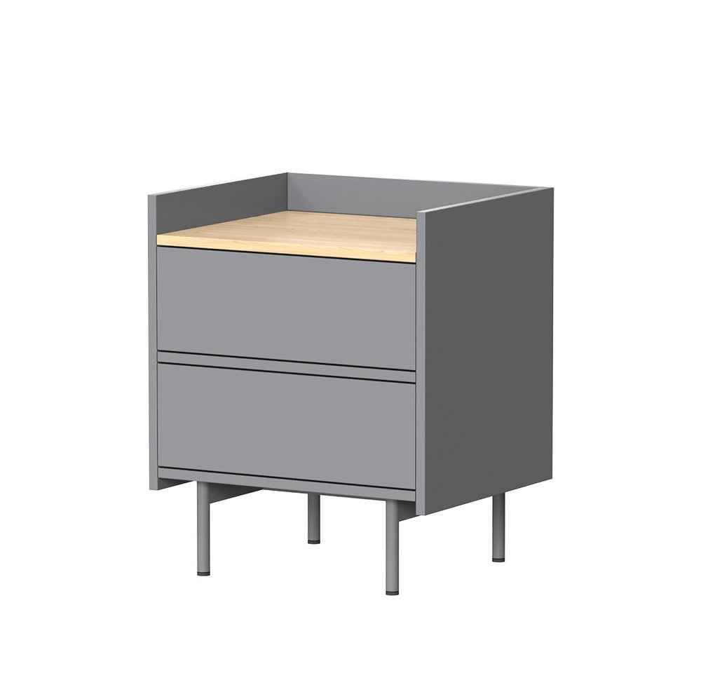 Vicco Nachtschrank Velina, Grau/Eiche, 48 x 58 cm mit 2 Schubladen Vicco Nachtschrank Velina, Grau/Eiche, 48 x 58 cm mit 2 Schubladen von Vicco