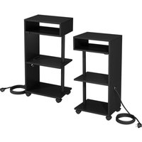 Vicco - Nachttisch Barion, Schwarz, 38 x 78 cm 2er Set von Vicco