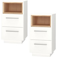 Vicco - Nachttisch Beatrice, Weiß, 36 x 68 cm 2er Set von Vicco