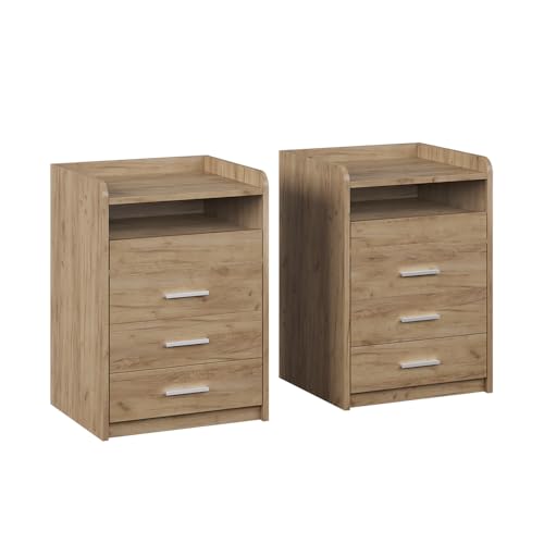 Vicco Nachttisch Edis, Goldkraft Eiche, 2er Set Vicco Nachttisch Edis, Goldkraft Eiche, 2er Set von Vicco