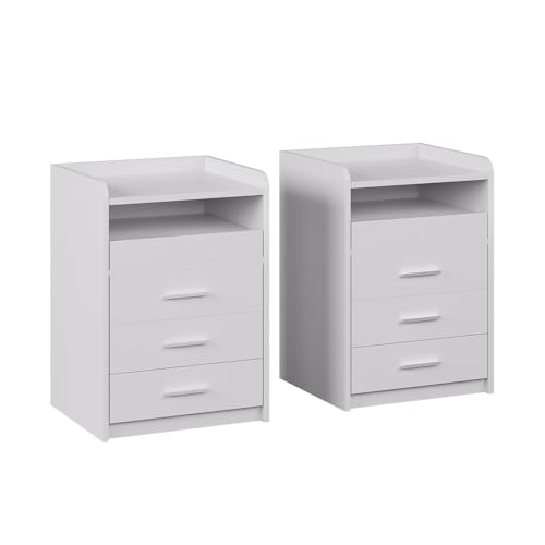 Vicco Nachttisch Edis, Weiß, 2er Set Vicco Nachttisch Edis, Weiß, 2er Set von Vicco