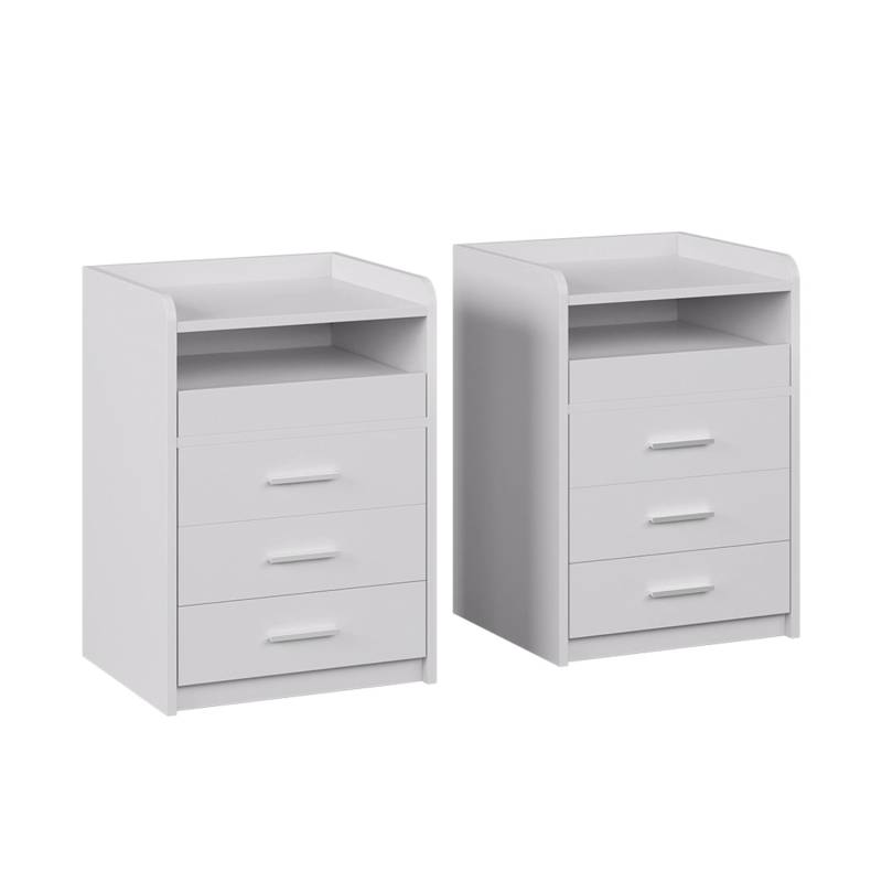 Vicco Nachttisch Edis Weiß 45 x 64 2er Set Vicco Nachttisch Edis Weiß 45 x 64 2er Set von Vicco