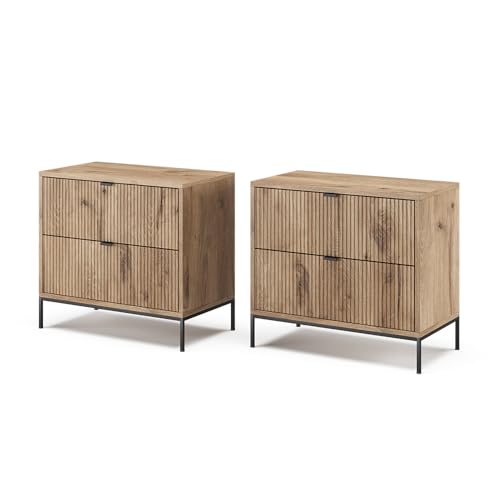 Vicco Nachttisch Eliza, Nachtkommode, Viking Oak, 2er Set Vicco Nachttisch Eliza, Nachtkommode, Viking Oak, 2er Set von Vicco