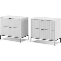 Nachttisch Eliza, Weiß, 2er Set Vicco von Vicco