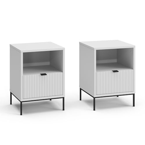 Vicco Nachttisch Eliza, Weiß, 2er Set Vicco Nachttisch Eliza, Weiß, 2er Set von Vicco