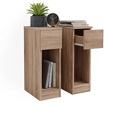 Vicco Nachttisch Enton, Nachtkommode, Sonoma, 20 x 59.5 cm 2er Set von Vicco