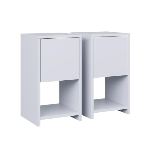 Vicco Nachttisch Evo, Weiß, 2er Set von Vicco