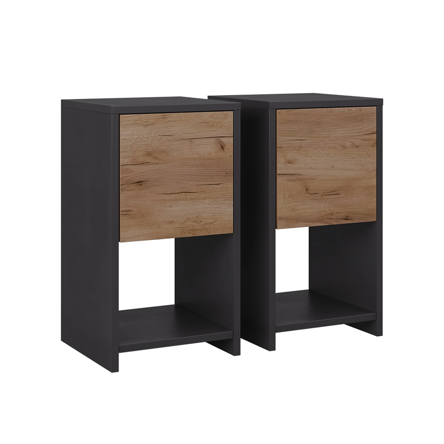 Vicco Nachttisch Evo Anthrazit/Goldkraft Eiche 30 x 55 2er Set Vicco Nachttisch Evo Anthrazit/Goldkraft Eiche 30 x 55 2er Set von Vicco