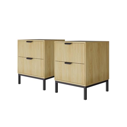 Vicco Nachttisch Lennox, Nachtkommode, Eiche, 40 x 52 cm 2er Set Vicco Nachttisch Lennox, Nachtkommode, Eiche, 40 x 52 cm 2er Set von Vicco