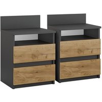 Vicco - Nachttisch Monty, Anthrazit, 39.6 x 59.1 cm 2er Set Vicco - Nachttisch Monty, Anthrazit, 39.6 x 59.1 cm 2er Set von Vicco