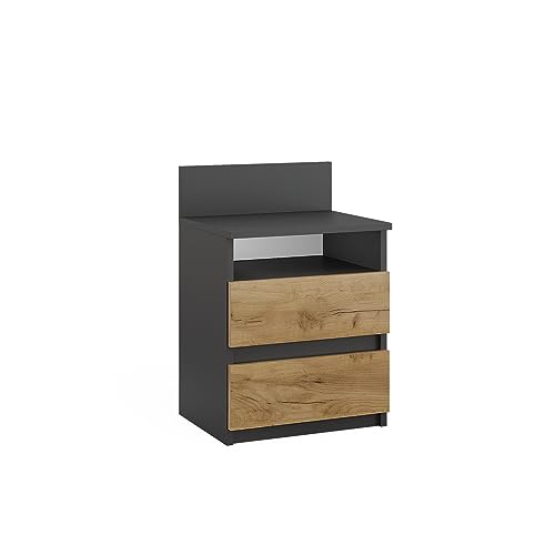 Vicco Nachttisch Monty, Nachtkommode, Anthrazit/Eiche, 39.6 x 59.1 cm Vicco Nachttisch Monty, Nachtkommode, Anthrazit/Eiche, 39.6 x 59.1 cm von Vicco