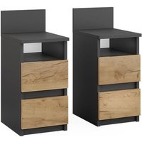 Vicco - Nachttisch Monty, Anthrazit/Goldkraft Eiche, 25 x 59.1 cm 2er Set von Vicco