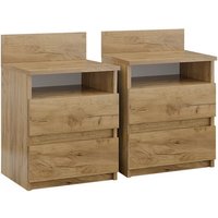 Vicco - Nachttisch Monty, Goldkraft Eiche, 39.6 x 59.1 cm 2er Set von Vicco
